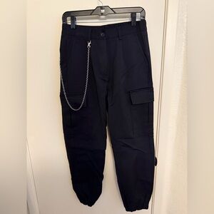 Black Cargo Pants - Medium